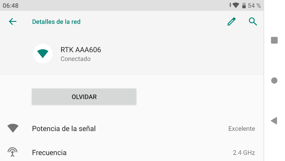 Conexión a la red WiFi de transmisión RTK del SparkPNT