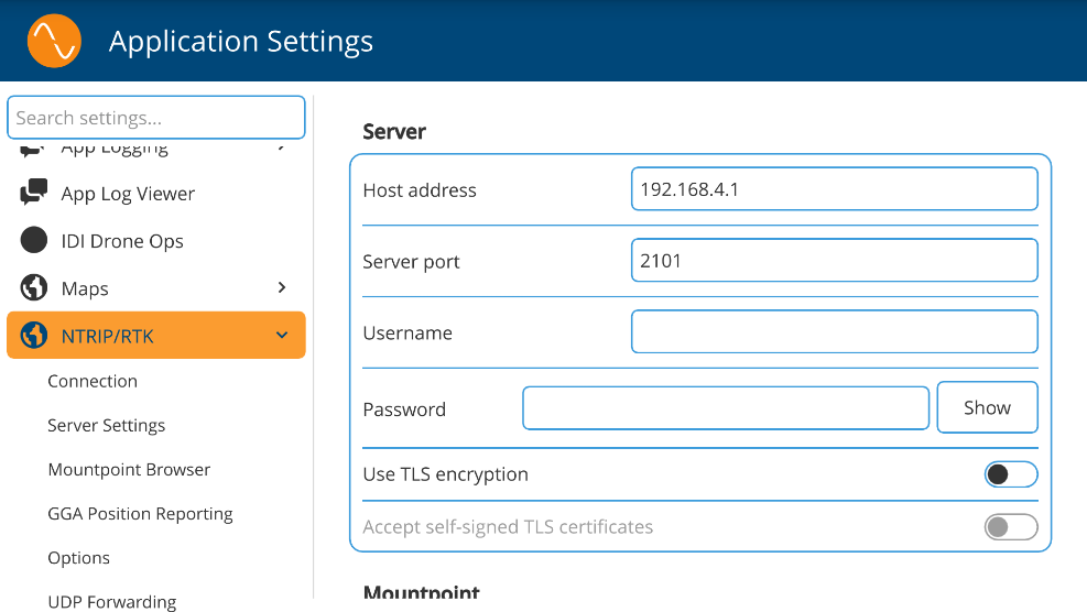 Configuración del servidor NTRIP en QGroundControl